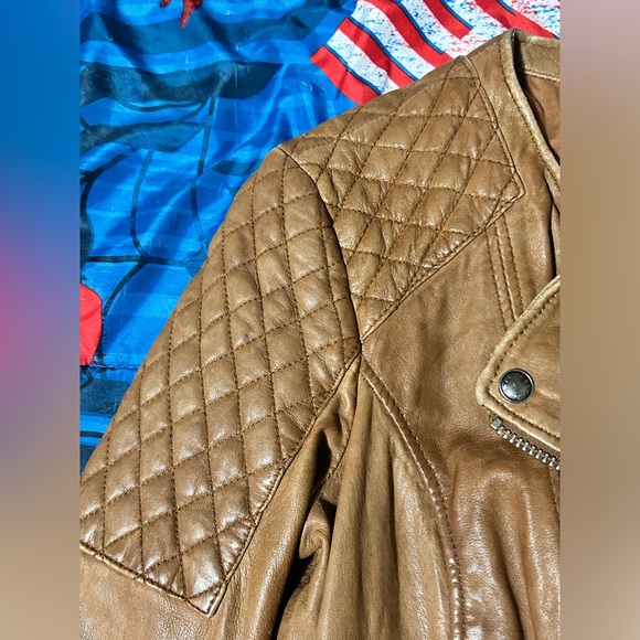 Vintage Esprit Distressed Lamb Leather Jacket - Picture 4 of 8